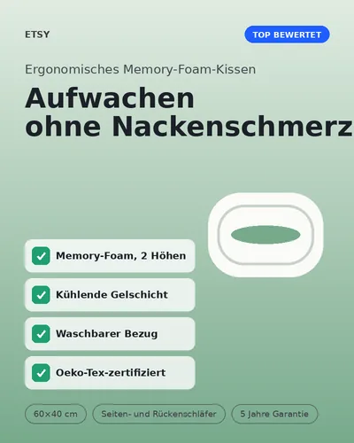 Infografik-Slide für ein ergonomisches Kissen