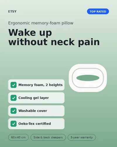 Infographic slide for an ergonomic pillow