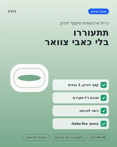 שקופית אינפוגרפית לכרית ארגונומית